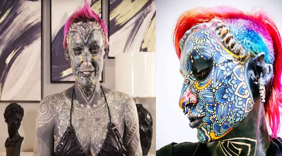 പച്ചകുത്തിയത് കണ്ണിലും നാക്കിലും ജനനേന്ദ്രിയത്തിലും വരെ ; ലോക റെക്കോർഡിട്ട് യുഎസ് വനിത